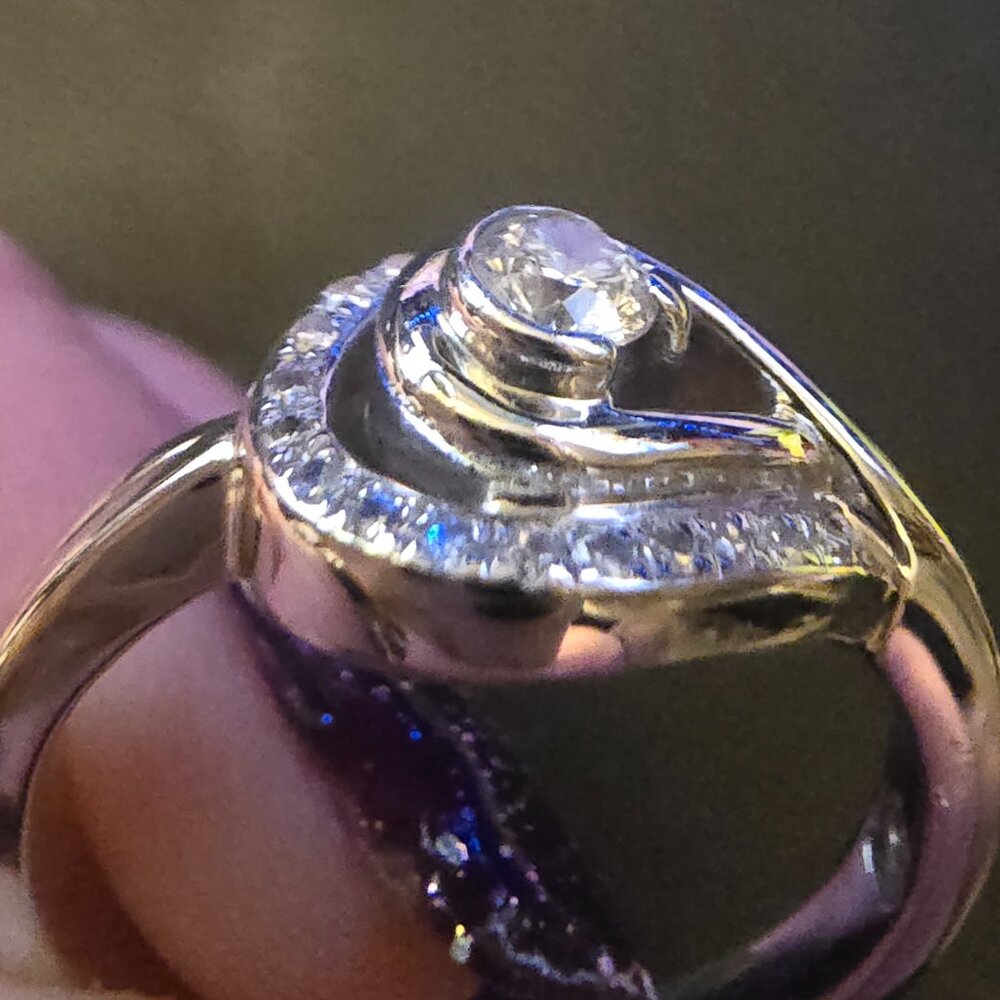 1/3 ct -10K white gold diamond ring size 8.5